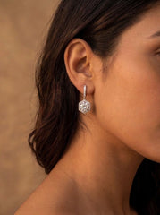 Diamond shine silver pendant set for women