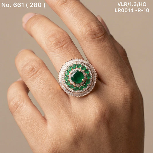 Greenaura crown silver ring for women