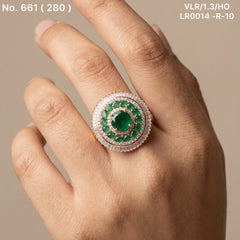 Greenaura crown silver ring for women