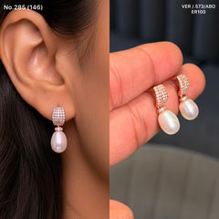 Flamingo pearl silver earrings