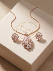 Opal shine silver pendant set for women