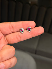 Royal rose silver stud