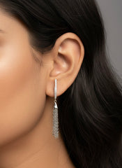 Silver petunia earrings