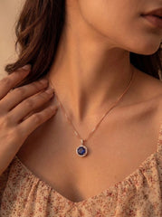 Blue nova silver pendant set for women