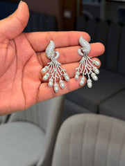 Leaf luxe silver earrings