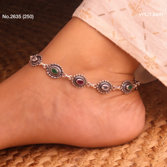 Royal riwaaz silver heavy Payal for women