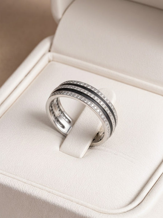 Royal line men’s silver ring