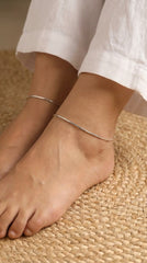 Slimshine silver anklet for women
