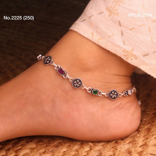 Anuradha silver heavy payal for women