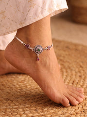 Royal feather silver Payal for women