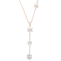 Linear bloom trio silver chain pendant