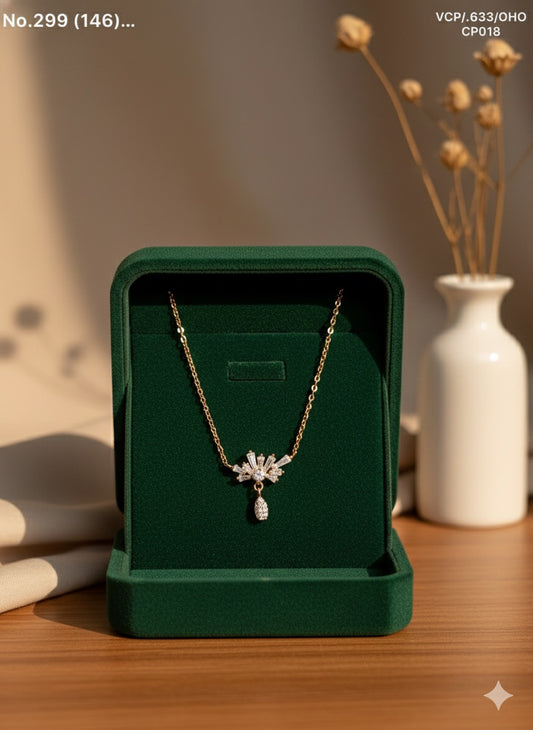 Dewdrop Blossom  silver chain Pendant