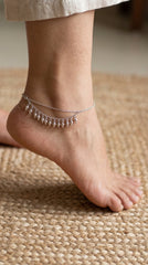 Women’s Traditional Modern Pure Silver Double Layer Gungroo Payal