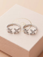 Twinstar grace silver toerings for women