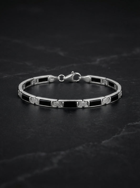 Noble vortex silver bracelet for men