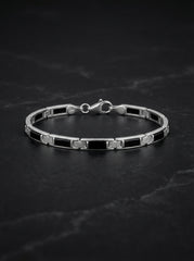 Noble vortex silver bracelet for men