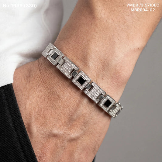 Midnight chain silver bracelet for men
