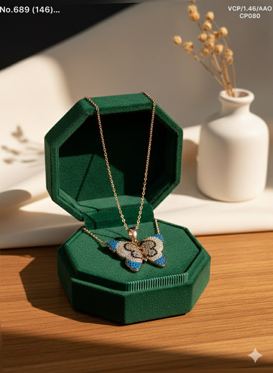 Fluttering grace silver chain pendant