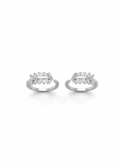 Pallavi leaf silver toerings for women