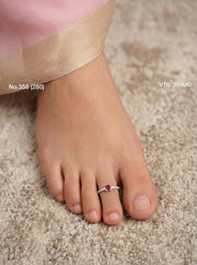 Rosy sparkle silver toerings for women