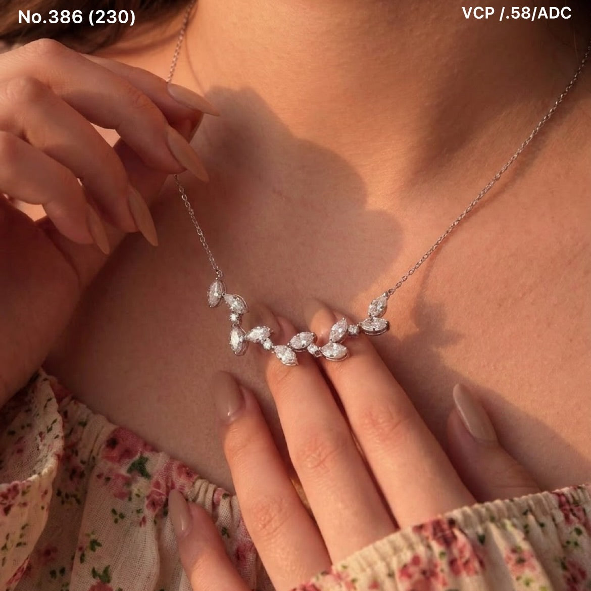 Celestial leaf silver chain pendant for women