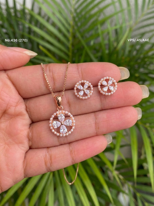 Bloomora silver pendant set for women