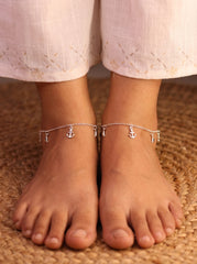 Crystal swing silver Payal for women