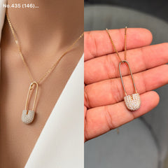 Punk Pin Charm silver chain pendant