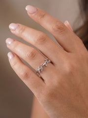 Unique spark silver ring for women