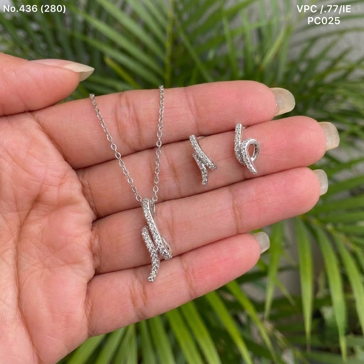 Navya silver pendant set for women