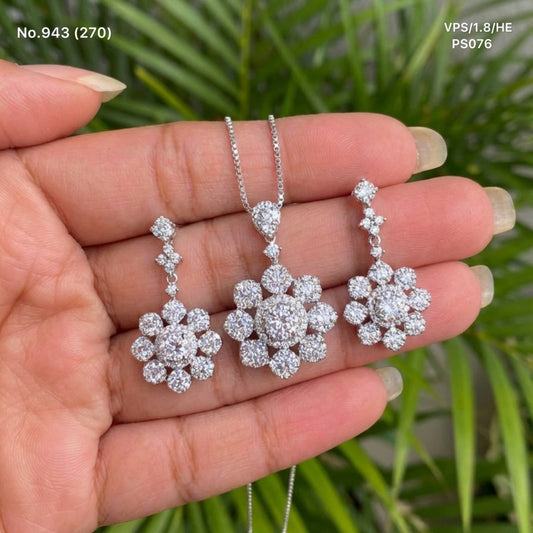Fluerina silver pendant set for women