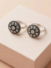Vintage veil silver toerings for women