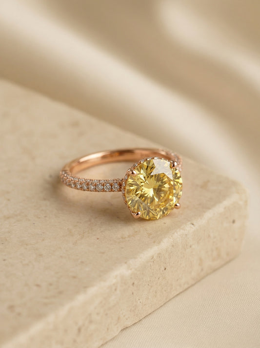 Crystal frost silver ring for women