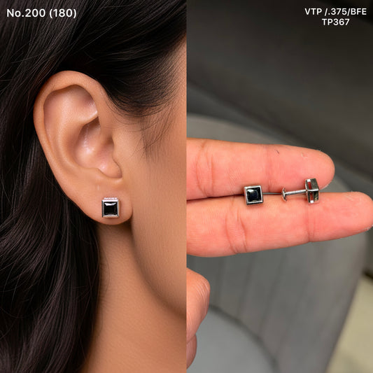 Luna black silver stud