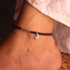 Silver Gaja Thread silver payal for women