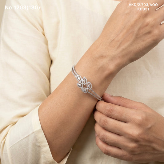 Silver bloom kada for women