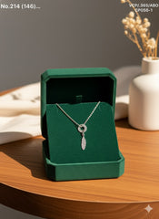 Leaf charm silver chain pendant