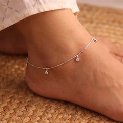 Snowflake silver Payal for women