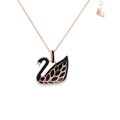 Lunar swan silver chain pendant
