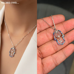 Eternal lotus Hamsa silver chain pendant