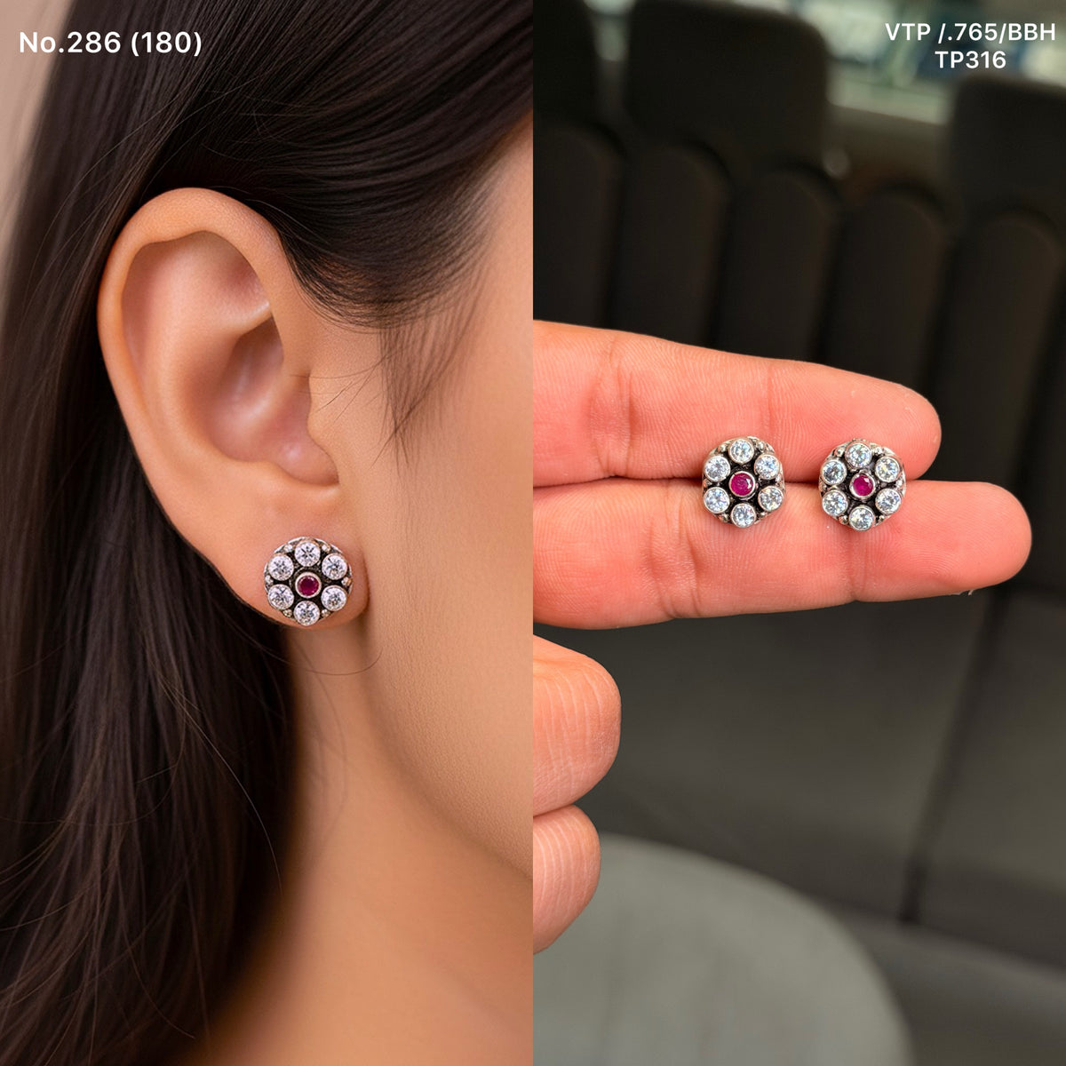 Classic bloom silver stud