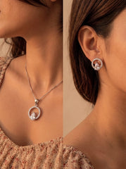 Celestial charms silver pendant set for women