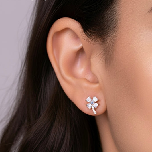 Elara bloom silver stud