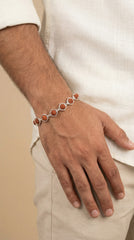 Silver Hexagon Rudraksha Bracelet