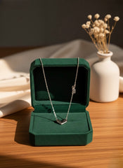 Minimal heart charm silver chain pendant
