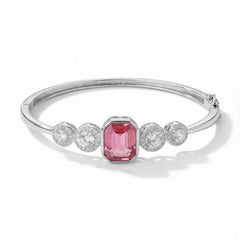 Ruby crown silver kada for women