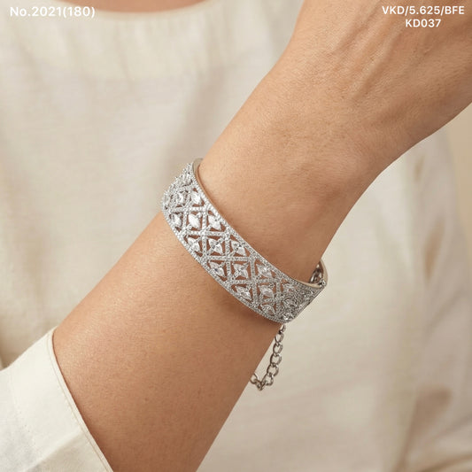 Sapphire spark silver kada for women