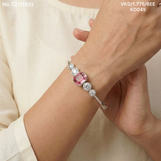 Ruby crown silver kada for women