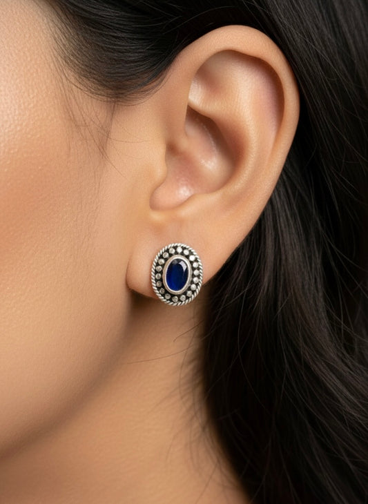 Celestial blue silver stud