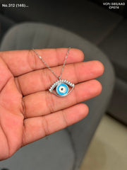 Oracle evil eye amulet silver chain pendant